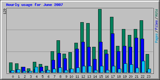 Hourly usage for June 2007