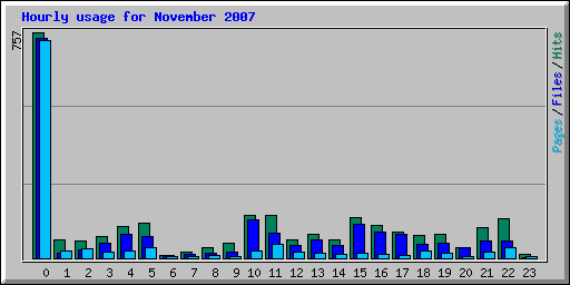 Hourly usage for November 2007